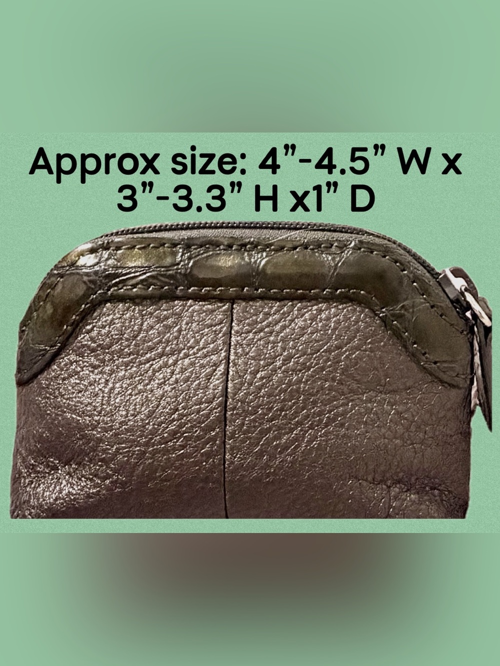 Brighton NWOT Metallic Brown Leather Small Zip Coin Purse Signature Heart Design - Picture 4 of 10
